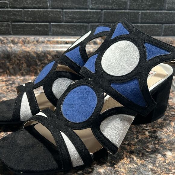 RIALTO Shoes Saffron Women's Sandal, Navy Multi/Suedette, 9M - Picture 9 of 12